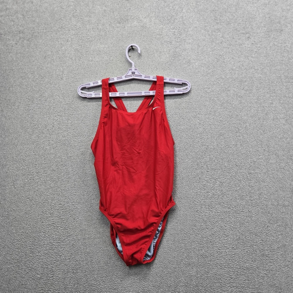 Nike Women Swimwear 36  Red One-Piece Swimsuit